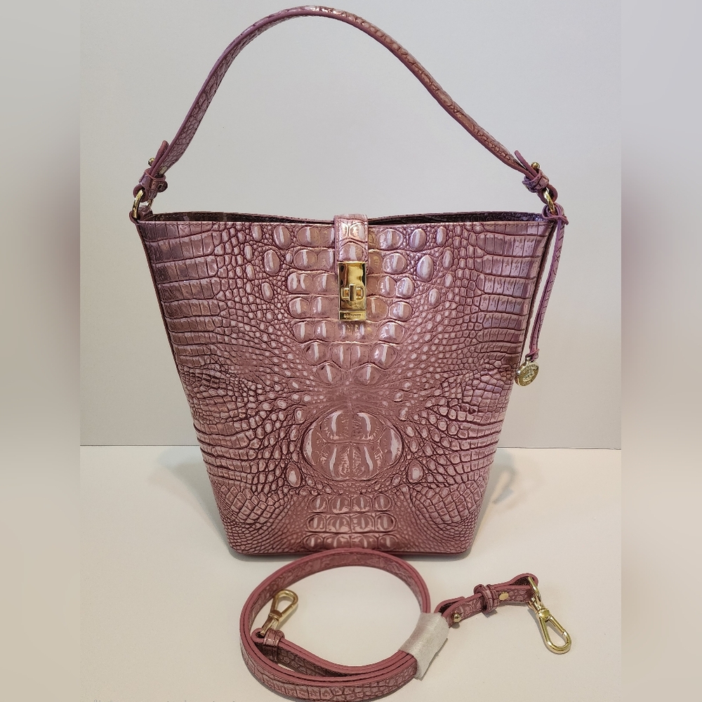 Brahmin Pink Leather Satchel Bag
